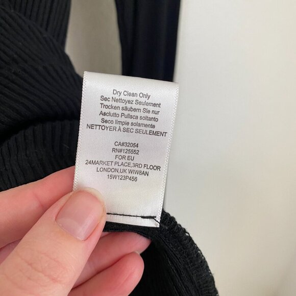 Anthropologie Dolan Left Coast Ribbed Snap Neck Turtleneck Black Size Small - Picture 7 of 8